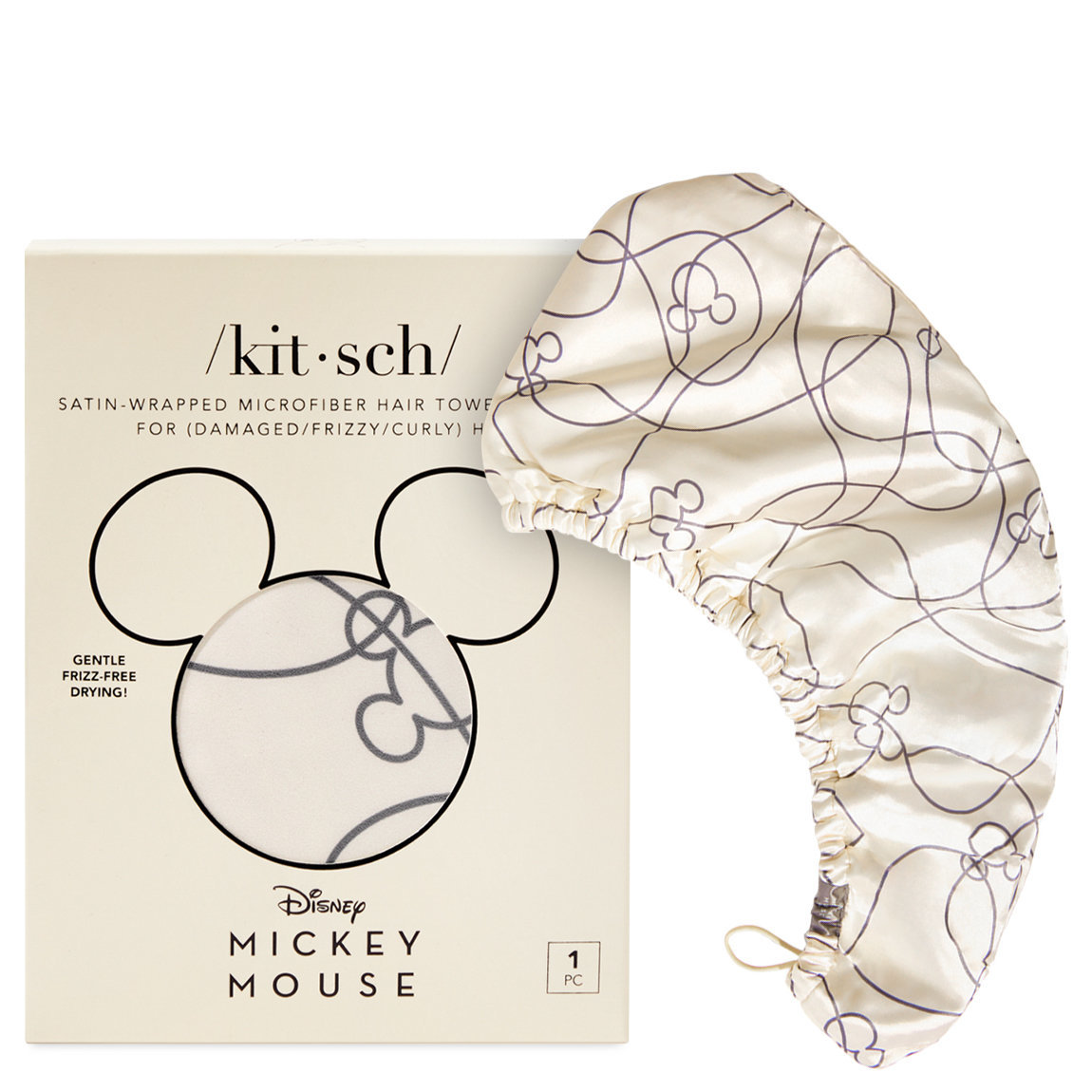 新品未使用♡ちはる♡ディズニー♡UVカットハット Kitsch Kitsch & Mickey and Minnie Satin-Wrapped Hair Towel