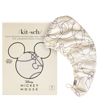 Kitsch Kitsch & Mickey and Minnie Satin-Wrapped Hair Towel