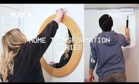 HOME TRANSFORMATION SERIES - PAINTING THE OFFICE + GOLD LEAFING THE MIRROR