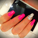 Pink and White Zebra nails