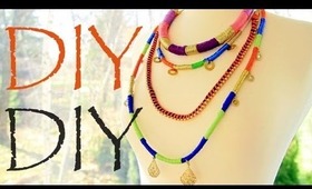 DIY Colorblock Rope Necklaces - Ethnic Inspired Fashion