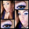 Pink Glitter with a Pop of Blue & Penelope Pink lips