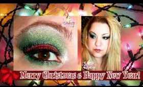 December (Christmas Glitter Eye Tutorial) / Tutorial de Navidad Verde y Rojo Para Los Ojos