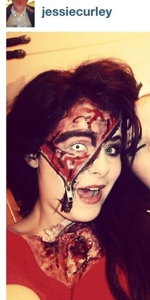 This years Halloween make up!! Zip on face and neck with white eye contact, special effects make up 