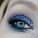Blue with silver glitter