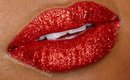 Ruby Woo Red Glitter lip tutorial - 4th of July lip tutorial
