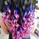 Purple and pink ombre hair.