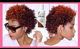 DIY EASY GINGER ORANGE CURLY TWA SHORT NATURAL HAIR WIG USING ADORE SPICED AMBER