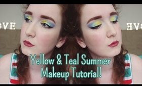 Yellow & Teal Summer Makeup Tutorial!
