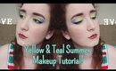 Yellow & Teal Summer Makeup Tutorial!