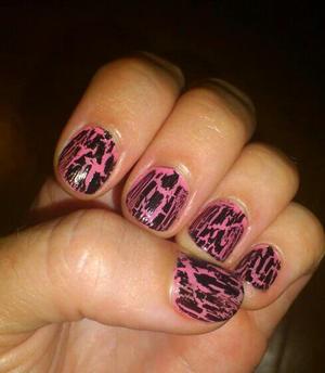 Nails: pink and black!
