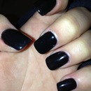 black gel acrylic nail 
