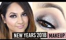 NYE 2018 Makeup Tutorial | Silver Glitter Halo Eye