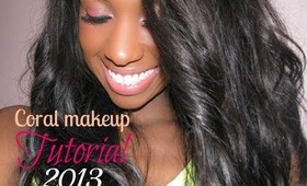 [Coral makeup] SPRING & SUMMER MAKEUP TUTORIAL 2013 Simple look/Maquillage simple à reproduire