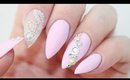 Matte Pink Lace Acrylic Nails