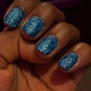 Blue glitter dipped<3