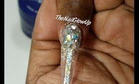 Glass Nail with Holo Glitter