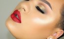 Classic Glam Cut Crease & Red Lip! | Prom Makeup Look