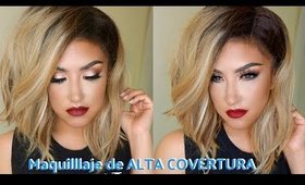 Maquillaje de ALTA Covertura  / Full coverage Makeup tutorial & red lips  | auroramakeup