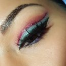 pink and blue cut crease 