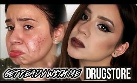 GET READY WITH ME - ACNE SCARS COVERAGE ON LIGHT SKIN - DRUGSTORE MAKEUP  - FULL COVERAGE FOUNDATION