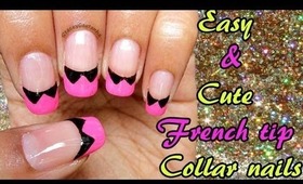 Easy and Cute Collared french tips | Tutorial