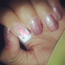 Gel nails/Breast cancer awareness realness.