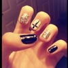Black and white cross nails <3