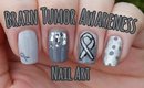 Brain Tumor Awareness Nail Art |#Gogreyinmay Design | Step by Step Tutorial | Stephyclaws