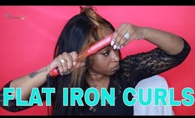HOW TO: Blonde Streak & Curl Hair Your Hair With A Flat Iron For BEGINNERS ☆