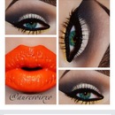Smokey eyes with Orange lips!