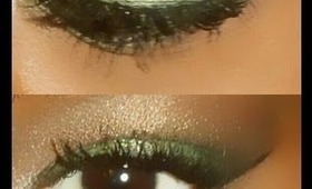 Smokey Green Fall Eye Makeup On Dark Skin