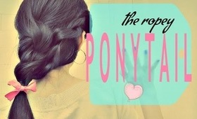 ★HOW TO: ROPEY PONYTAIL TUTORIAL| SIDE ROPE BRAID WITH A BOW FOR LONG HAIR |EASY HAIRSTYLES UPDOS