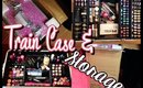 2 in 1 Pink Key-locked Rolling Makeup Case & Makeup Collection