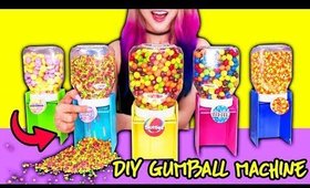 DIY Candy Dispenser Using Everyday Objects! Learn How To Make GUMBALL Machine With Nutella Jars!