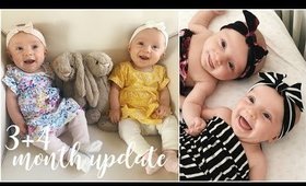 Three and Four Month Update Twin Babies: June + Violet | Kendra Atkins