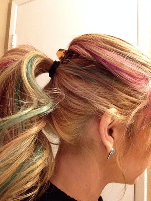 colorful ponytail
