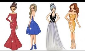 ❤ Drawing Tutorial - How to draw 4 Christmas Outfits ❤