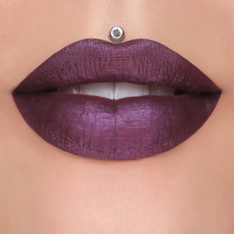Jeffree Star Cosmetics model wearing the shade Iced Plum from the Cotton Candy Threesome