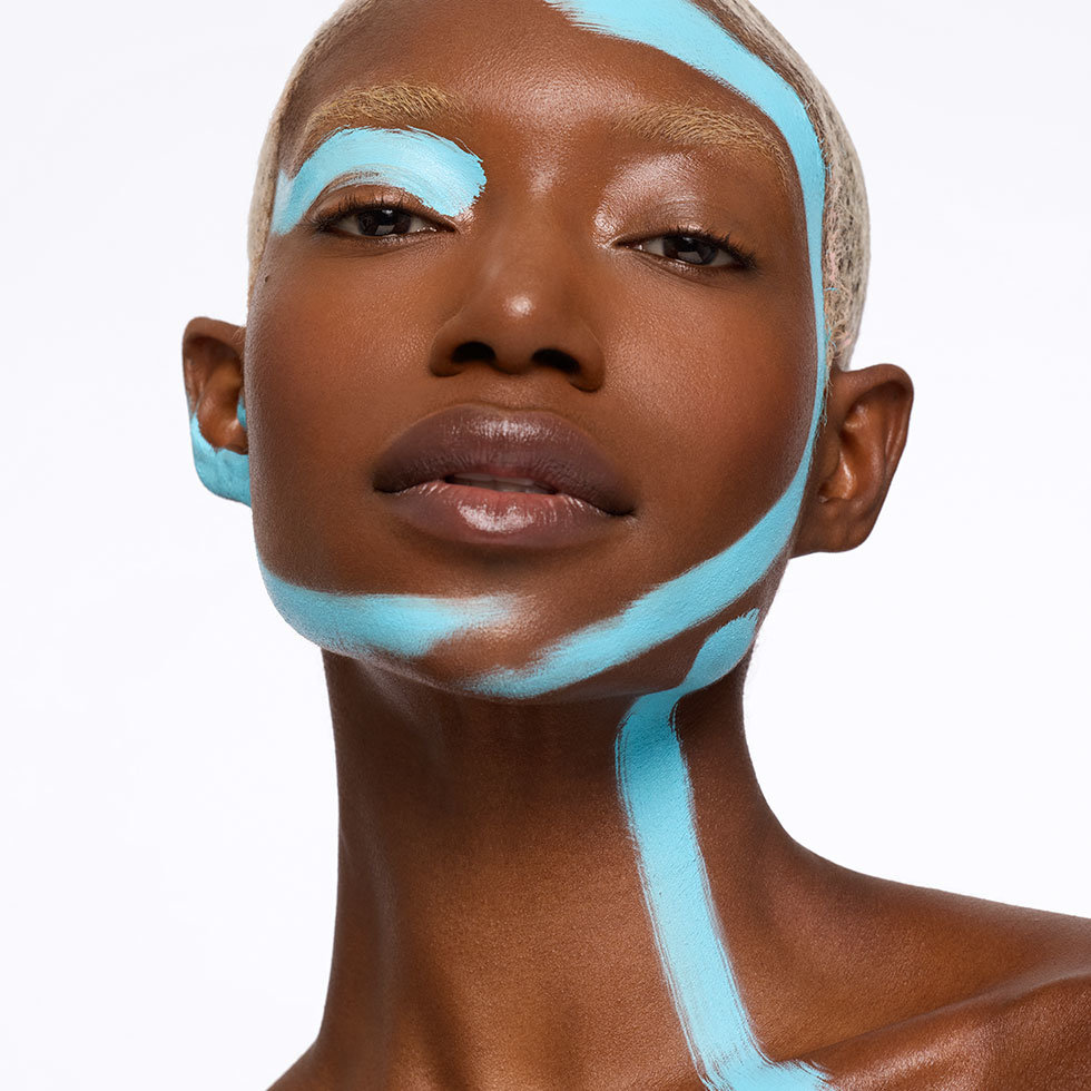 Model wearing Danessa Myricks Beauty ColorFix Pastels