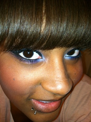 blue and white makeup