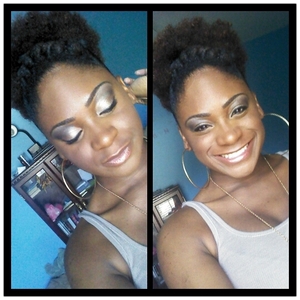 Another everyday look...shimmery silver and bronze