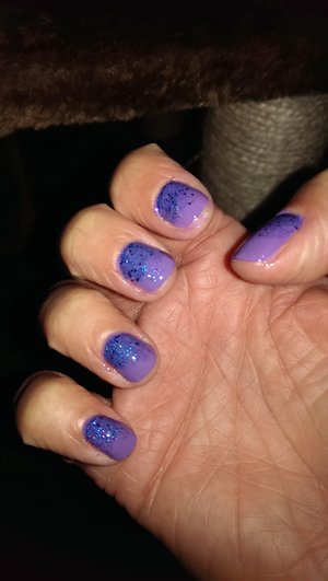 gosh wild lilac and nail inc. 3D glitter,  on naught square 