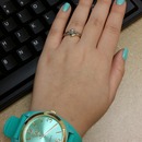 mint nails and matching watch 