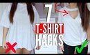 7 T-SHIRT HACKS EVERY Girl SHOULD Know | How to Transform your OLD T-SHIRTS !!  (NO SEW)