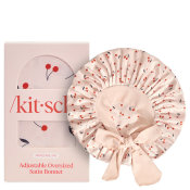 Kitsch Adjustable Oversized Satin Sleep Bonnet Cherry Print