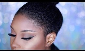 Natural Curly Bun Tutorial + Laying My Edges | Makeupd0ll