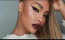 WINGED LINER GOLD SHADOW DARK LIPS HOLIDAY GLAM | SONJDRADELUXE