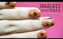 Sparkles heart fall quick and easy nail art tutorial ♡ no tools