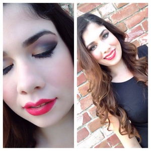 I did my cousins makeup for her birthday pics. Products used was urban decay naked 2 & 3 palette and ruby woo lipstick 